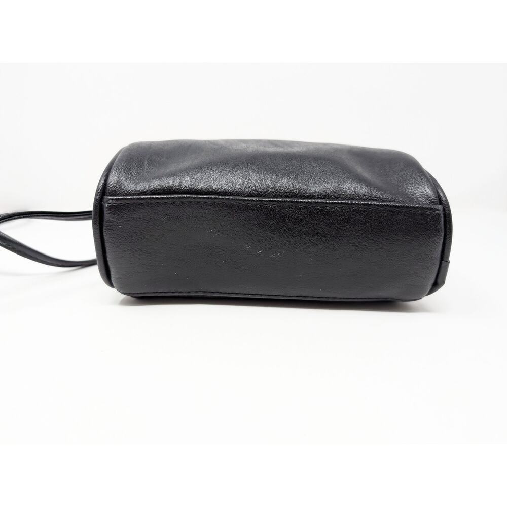 Vintage 90s Mini Purse Black Crossbody Floral Tooled Faux Leather - Picture 6 of 10